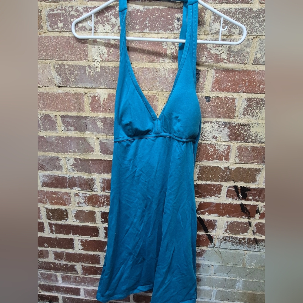 Tommy Bahama Small Halter V-Neck A-Line Tankini Top Dress Blue